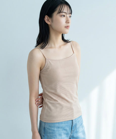 ムレ知らず 通年快適なメッシュインナー 美シルエットのシンプル設計「エアメッシュ」キャミソール No.1