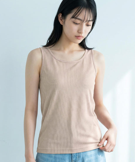 ムレ知らず 通年快適なメッシュインナー 美シルエットのシンプル設計「エアメッシュ」タンクトップ No.1